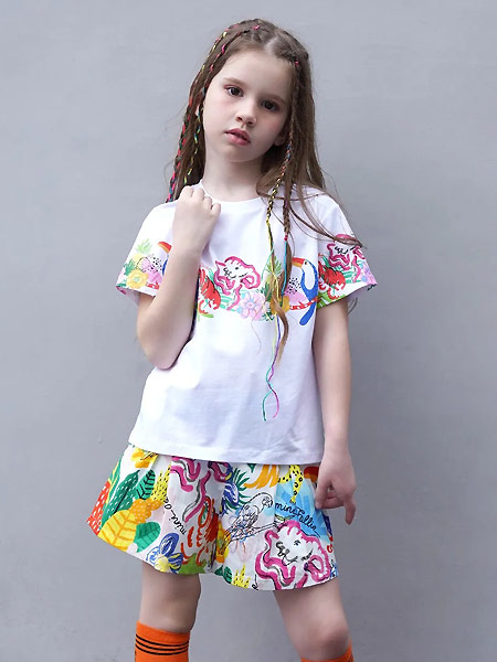 Folli Follie童装品牌2021夏季甜美可爱印花套装