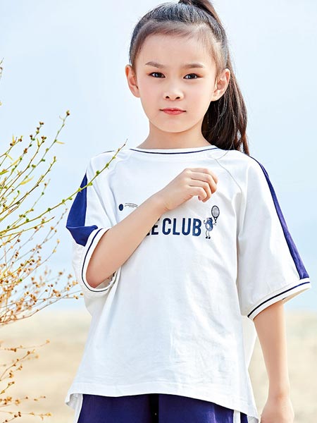 童装品牌2021春夏新款撞色潮款运动型宽松短袖T恤