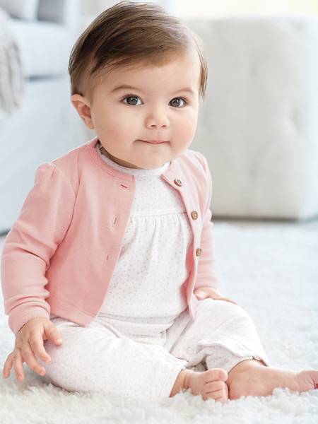 Carter’s童装品牌2021夏季粉色针织开衫