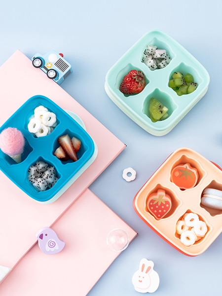 婴童用品儿童辅食硅胶多格冰盒子制作蛋糕模具