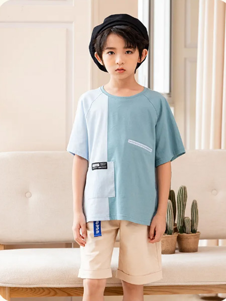 德蒙斯特童装品牌2021夏季韩版棉麻T恤