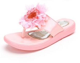 DICALAREN迪卡莱恩童鞋粉色花朵拖鞋