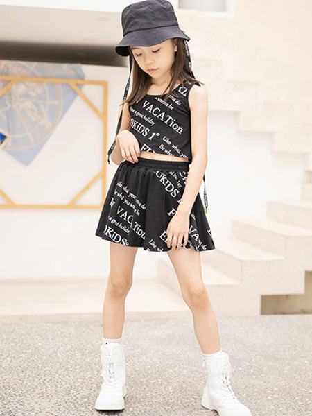 edo KIDS一度童装品牌2021春夏字母吊带上衣短裙套装