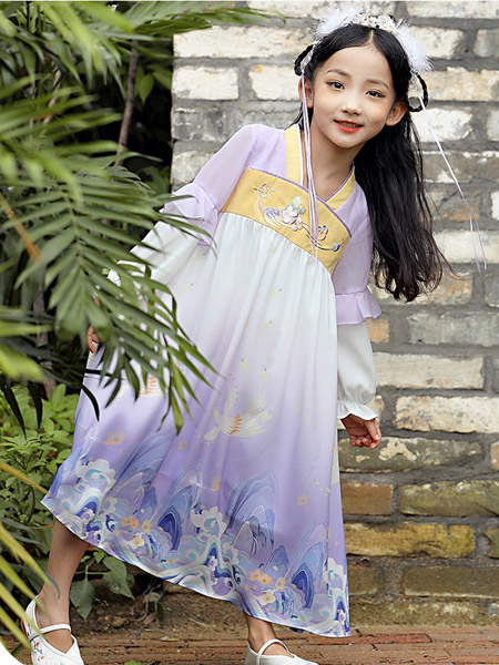 汪小荷童装品牌2021夏季中国风超仙襦裙儿童唐装古风连衣裙