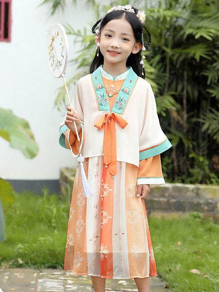 童装品牌2021夏季新款连衣裙中国风改良超仙古装襦裙