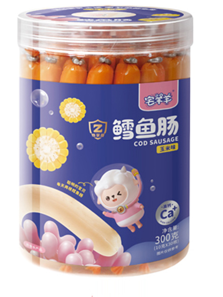 宅羊羊婴儿食品鳕鱼肠 玉米味