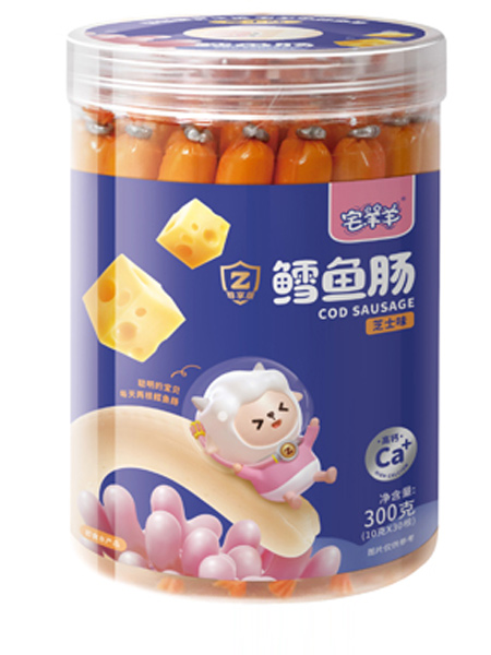 宅羊羊婴儿食品鳕鱼肠 芝士味