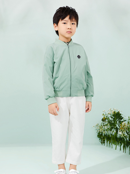  童装品牌2021春夏男童薄荷绿外套