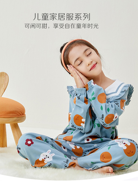 小红豆童装童装品牌2021夏季新款宝宝长袖公主空调服睡衣