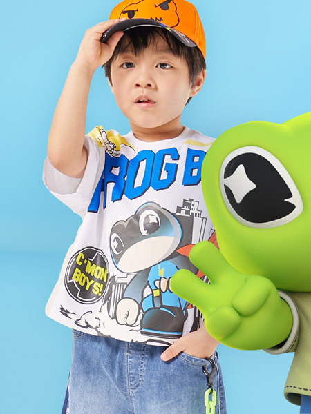 青蛙王子童装品牌2021夏季潮流青蛙王子印画T恤