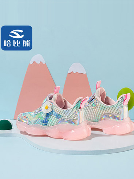 HappyBear哈比熊童鞋品牌2021夏季新款鞋小童女童运动鞋网面跑步鞋女童鞋