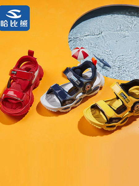 HappyBear哈比熊童鞋品牌2021夏季新款中大童男孩软底防滑沙滩鞋潮