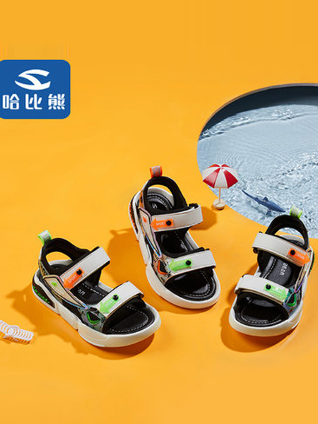 HappyBear哈比熊童鞋品牌2021夏季新款中大童男孩软底防滑沙滩鞋潮