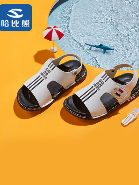 HappyBear哈比熊童鞋品牌2021夏季运动凉鞋小童魔术贴沙滩凉鞋软底鞋