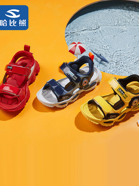 HappyBear哈比熊童鞋品牌2021夏季中大童男孩软底防滑沙滩鞋潮