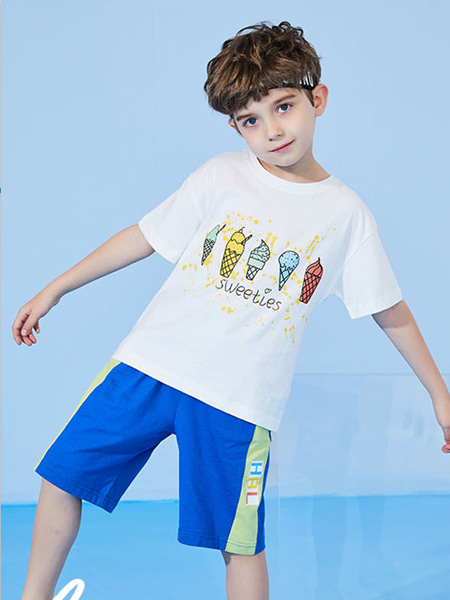 瓢虫之家童装品牌2021夏季薄款纯棉短袖时尚11岁男孩