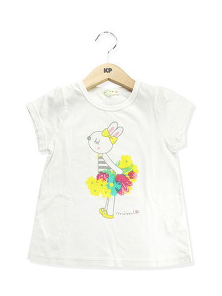 knitplanner童装品牌2021春夏女童mimi兔系列淑女专柜同款纯棉舒适短袖衬衫T恤