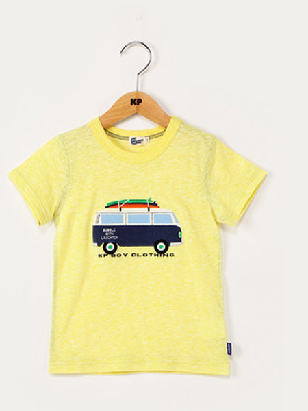 knitplanner童装品牌2021春夏日本制专柜同款卡通汽车图案舒适短袖衬衫T恤