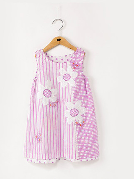 knitplanner童装品牌2021春夏两面穿淑女纯棉专柜同款mimi兔连衣裙A字裙