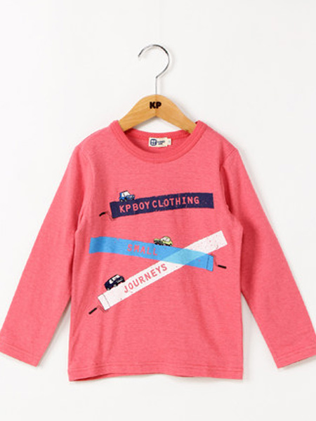 knitplanner童装品牌2021春夏制纯棉创意汽车印花休闲长袖T恤