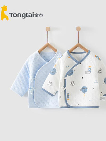 童装品牌2021秋冬新生婴儿男女宝宝衣服加厚半背衣保暖上衣两件装