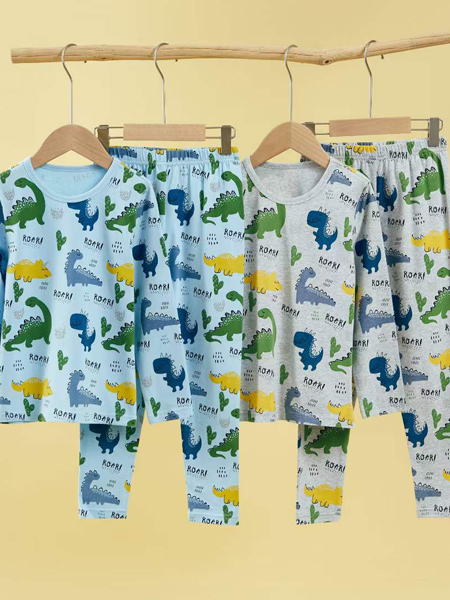 童装品牌2021秋季可爱恐龙睡衣套装