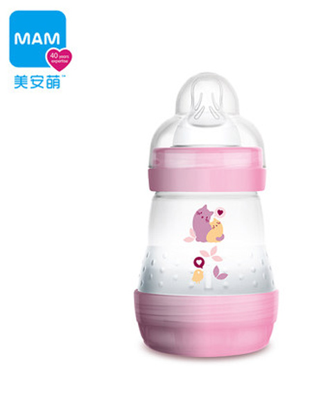 MAM婴童用品2021秋季防胀气进口新生婴儿硅胶宽口径宝宝奶瓶160ml