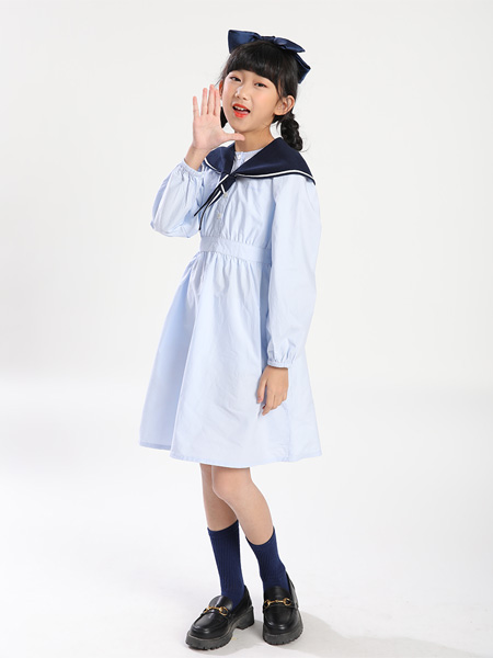 青蛙王子童装品牌2021秋季学院风甜美连衣裙