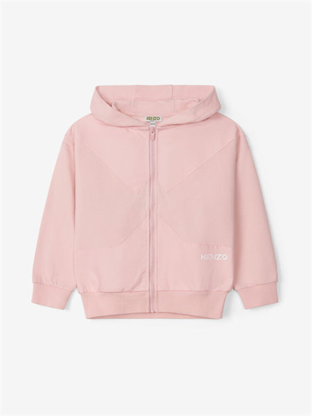 KENZO童装品牌2021秋季粉色英文印花休闲夹克外套