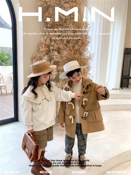 韩米娜风尚童装品牌2021秋季雪纺系带上衣套装