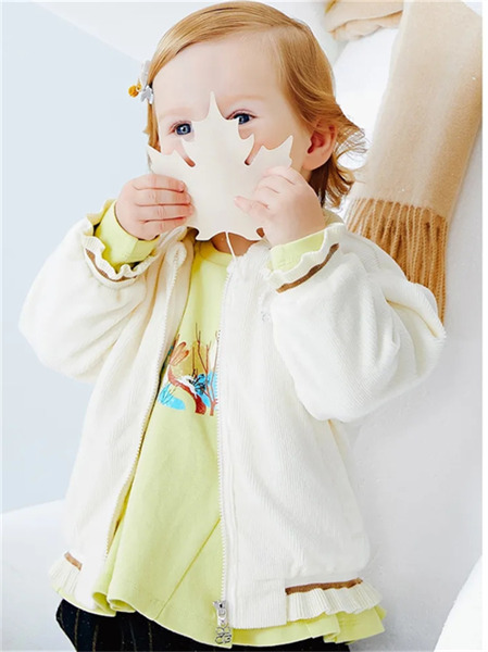 可拉比特童装品牌2021秋季纯棉纯色宽松外套
