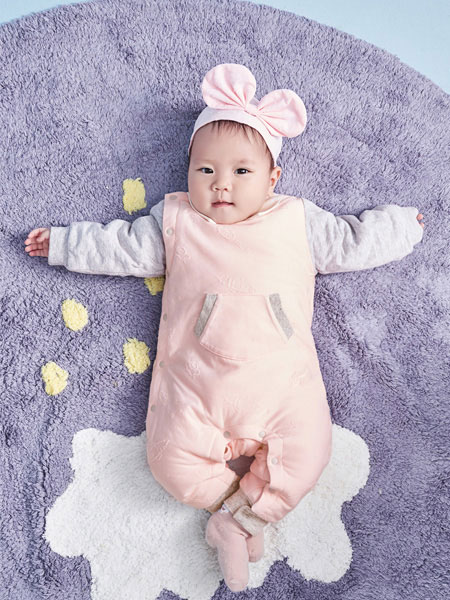 babybean親豆童装品牌2021冬季纯棉可爱宝宝连身衣
