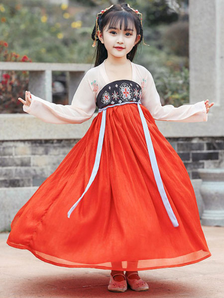 童装品牌刺绣新款齐胸襦裙中国风连衣裙