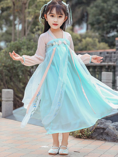 童装品牌2021秋冬新款齐胸襦裙中国风连衣裙
