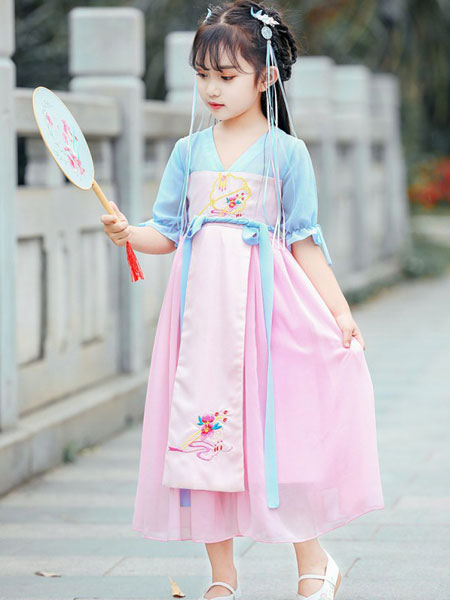 童装品牌2021秋冬齐胸襦裙中国风连衣裙