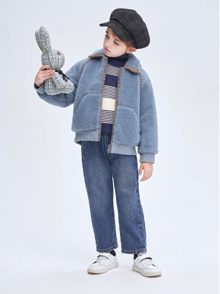 瑞比克童装品牌2021秋冬短款羊羔毛外套