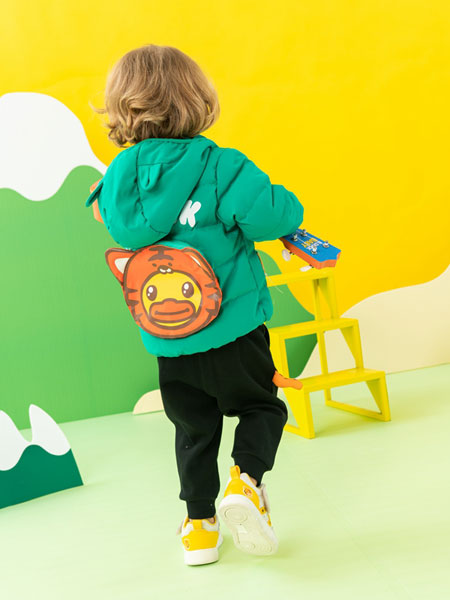 小黄鸭/米6童装品牌2021绿色连帽外套