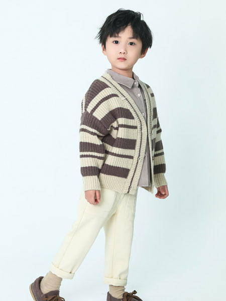 苏格马可童装品牌2021冬季条纹舒适针织开衫
