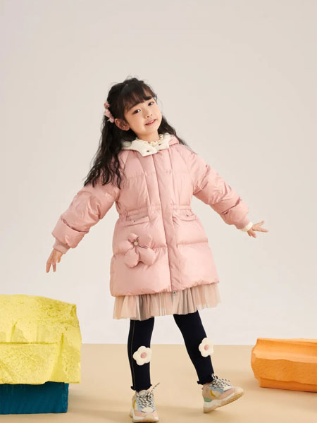��露童�b品牌2021冬季童�b公主甜美羽�q服外套