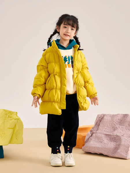ULLU优露童装品牌2021冬季立领中长款羽绒服