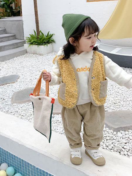 宾果童话童装品牌2021冬季羊羔毛韩版无袖马甲