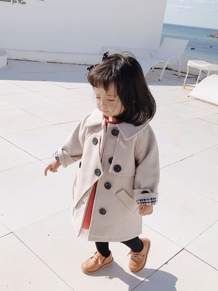 宾果童话童装品牌2021冬季简约韩版长款风衣