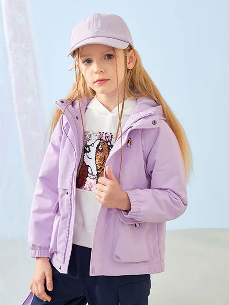 暇步士童装品牌2021冬季紫色梦幻外套