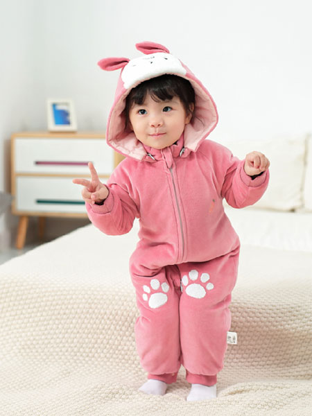 童装品牌2021冬季可爱小兔时尚连体衣