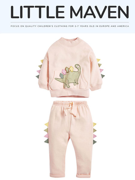 Little mave童装品牌2021冬季恐龙圆领甜心套装