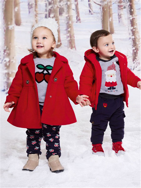 棉之子童装品牌2021冬季红色甜心外套