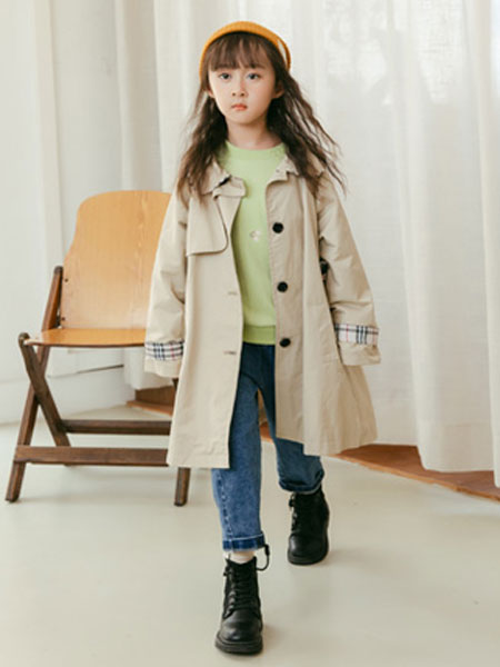 童装品牌2021冬季长款韩版风衣