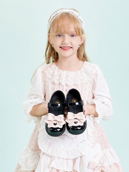 童鞋品牌2022春季蝴蝶结公主小皮鞋