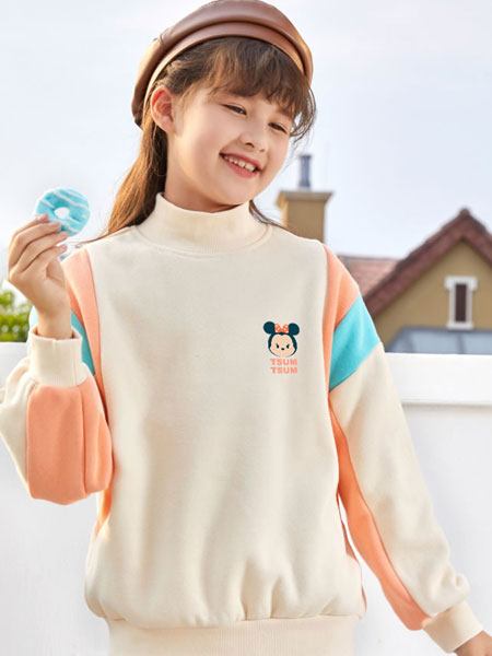 贝田童装品牌2021冬季高领甜美舒适卫衣