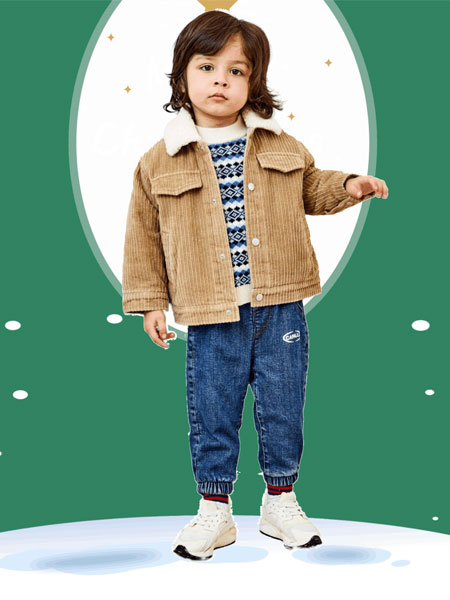 艾艾屋童装品牌2021冬季灯芯绒舒适外套